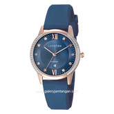 LOFOTEN F-2322L Blue Rosegold Sapphire Glass Rubber Strap